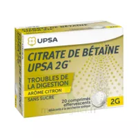 Citrate De Betaïne Upsa 2 G Comprimés Effervescents Sans Sucre Citron 2t/10 à VILLEFONTAINE
