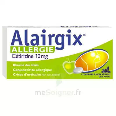 Alairgix Allergie Cetirizine 10 Mg Comprimés à Sucer Séc Plq/7 à VILLEFONTAINE